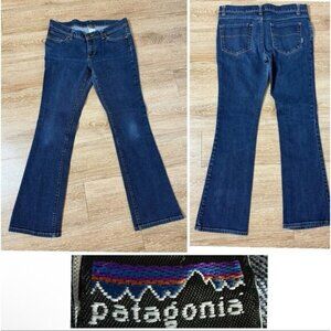 Patagonia Pants Blue Denim Jeans Dark Wash Low-Rise Straight Womens size 30